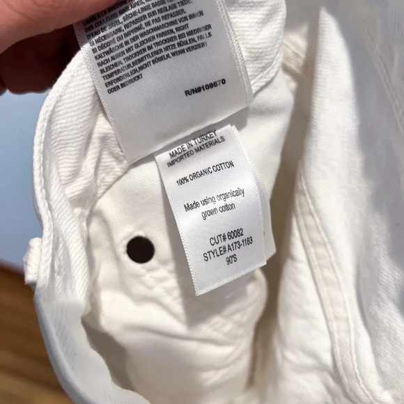 AGOLDE White Denim 90s Straight Leg High Waist Classic Button Fly Jeans 26 - Picture 9 of 12